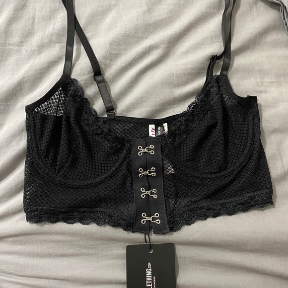 Pretty Little Thing Black Mesh and Lace Bra BNWT - Picture 3 of 5